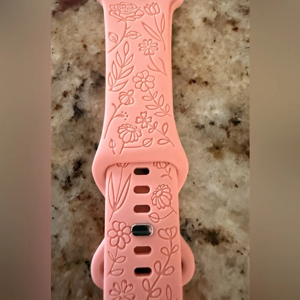 Floral Silicone Apple Watch Bands - Multiple Colors